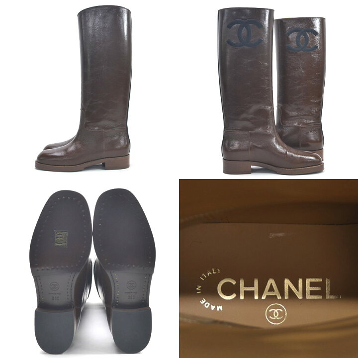 楽天市場】【未使用】シャネル ロングブーツ ジョッキーブーツ 38C  
