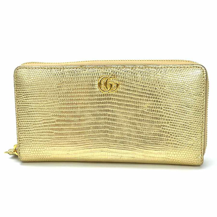 楽天市場】グッチ ラウンドファスナー長財布 GGマーモント リザード  