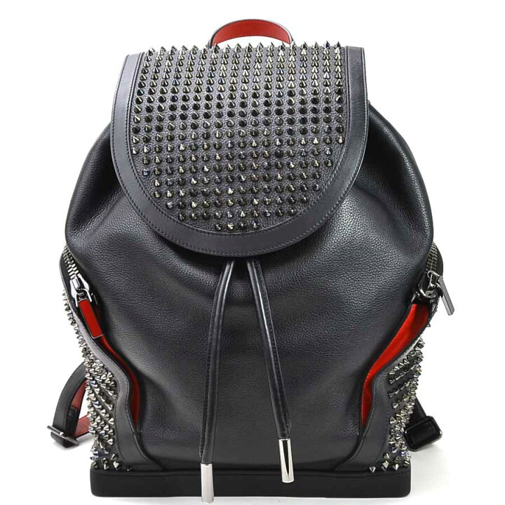 楽天市場 クリスチャンルブタン リュック バックパック スパイク スタッズ Explorafunk Backpack ブラックxレッド レザーxスタッズ Christian Louboutin メンズ 値下げ商品 中古 定番人気 965a ブランドバリュー