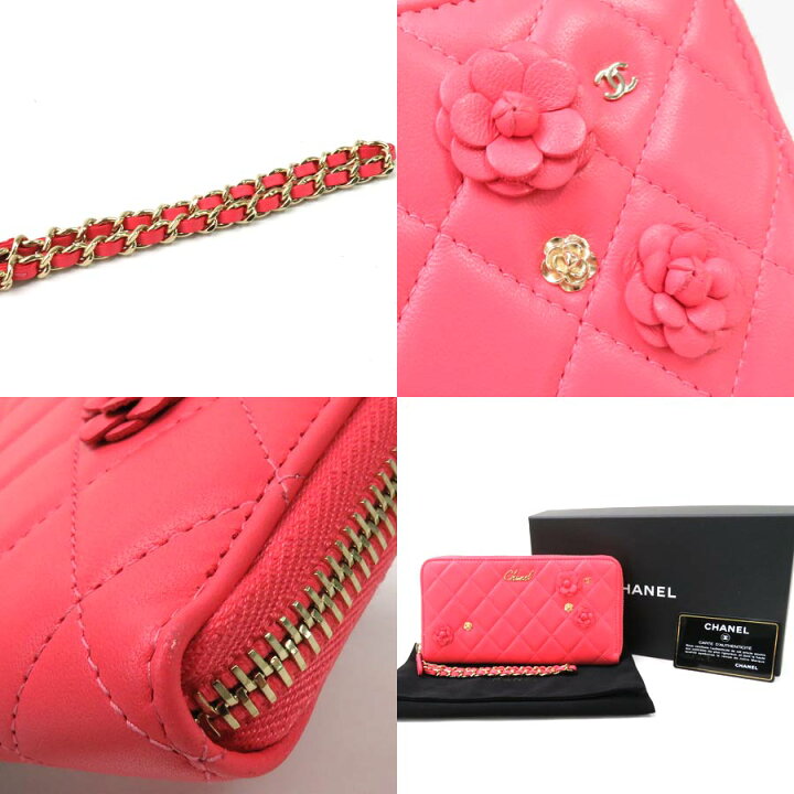 楽天市場】シャネル ラウンドファスナー長財布 カメリア ココマーク  