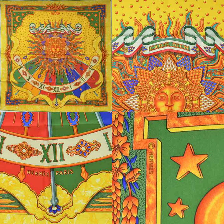 楽天市場】【美品】エルメス スカーフ カレ90 CARPE DIEM 今日一日を  