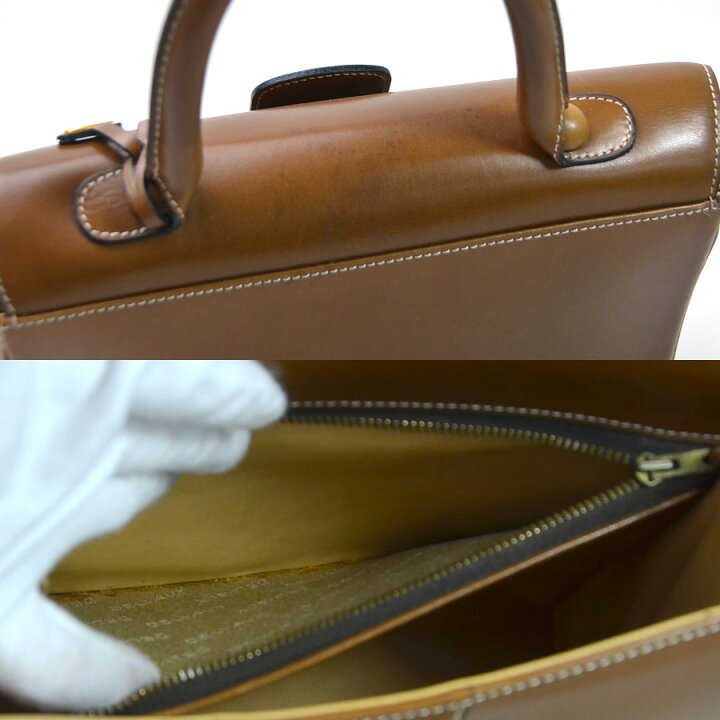 楽天市場】デルヴォー ハンドバッグ ブリヨンMM ブラウン レザーx 