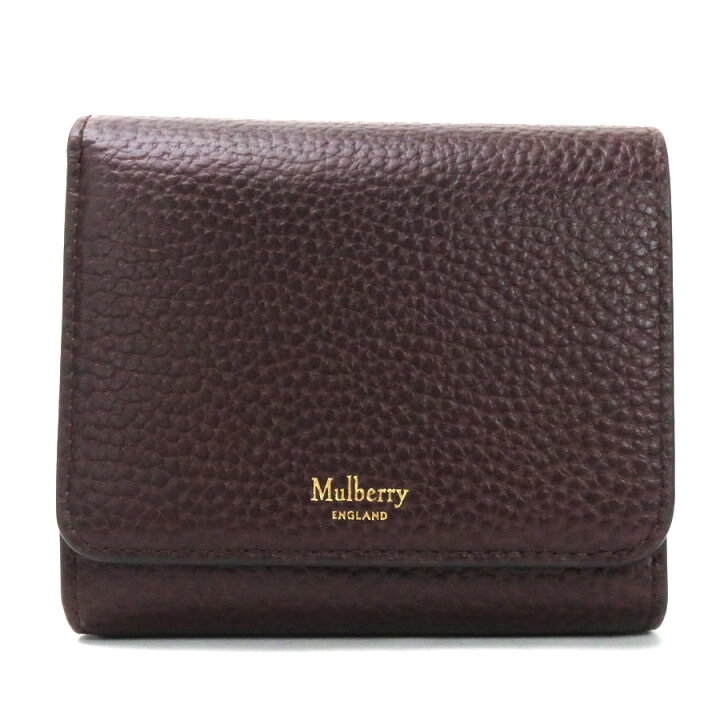 楽天市場】マルベリー 二つ折り財布 ダークブラウン レザー Mulberry  