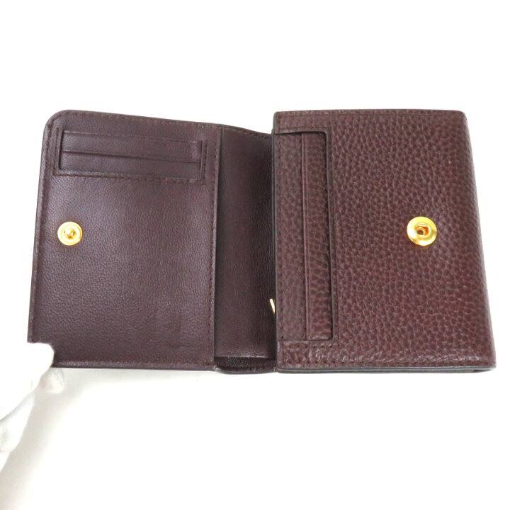 楽天市場】マルベリー 二つ折り財布 ダークブラウン レザー Mulberry  