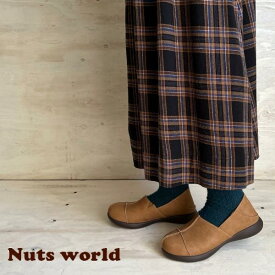 靴 レディース Nuts world ナッツワールド 厚底 かっこいい 女性 30代 40代 50代 60代 歩きやすい 履きやすい 大人 かわいい おしゃれ ゆったり 低反発クッション Nuts world ローヒールスリッポンシューズ かかとが踏める 2way 72515
