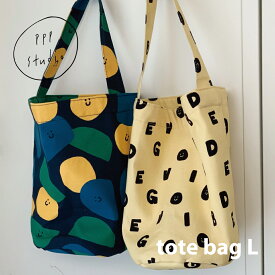 pppstudio tote bag Lトートバッグ かわいい ミニバッグ レディース 韓国 韓国ブランド ワンショルダー 軽い ファブリック コットン 布 おしゃれ 日本 販売 ギフト プレゼント 送料無料