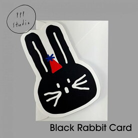 【合計1,100円以上で送料無料】pppstudio Black Rabbit Card カード ポストカード 韓国 韓国ブランド ppp デコレーション 韓国雑貨 文具 ステーショナリー かわいい おしゃれ 日本 販売