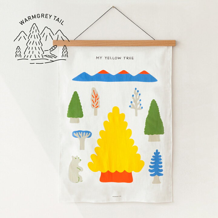 楽天市場 Warmgreytail My Yellow Tree Blue Fabric Poster Small ファブリック ポスター タペストリー 韓国 ブランド 雑貨 インテリア 壁掛け かわいい おしゃれ 北欧 イラスト 日本 販売 ギフト プレゼント 送料無料 Astore