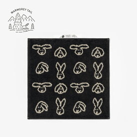 【NEW】WARMGREYTAIL BUNNY BUNNY HAND TOWEL BLACK 韓国 ブランド 雑貨 ハンド ウォッシュタオル キッチンタオル ループ 柔らか ふわふわ おしゃれ 保育園 内祝い 新生活 キッチン コットン 綿 100％ インテリア 日本 販売 ギフト プレゼント【送料無料】