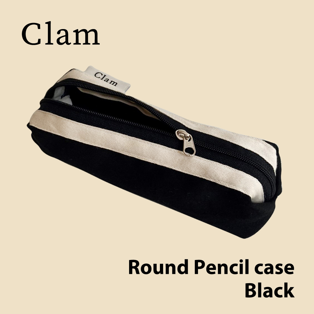Clam正規販売店】Clam Round Pencilcase Black 韓国 ブランド