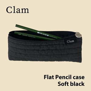yClamK̔XzClam Flat Pencilcase Soft Black ؍ uh nhCh yP[X M Z LeBO kr Cu  z |[` [ 킢   handmade { ̔ 