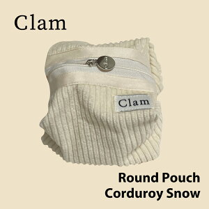 yNEW!zClam Round Pouch Corduroy Snow |[` ؍ uh nhCh RX|[` e  z [ 傫 킢   handmade { ̔ Mtg v[gyz