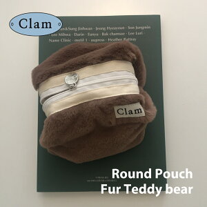 ySALEzClam Round Pouch Fur Teddy bear |[` ؍ uh nhCh RX|[` e  z [ 傫 킢   handmade { ̔ Mtg v[gyz