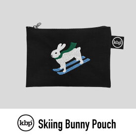 kitty bunny pony Skiing Bunny Embroidery Pouch ポーチ コスメポーチ KBP かわいい レディース 韓国 韓国ブランド ファブリック 布 おしゃれ 小物入れ ミニポーチ キティバニーポニー 化粧 旅行 女子 誕生日プレゼント ギフト 日本 販売 送料無料
