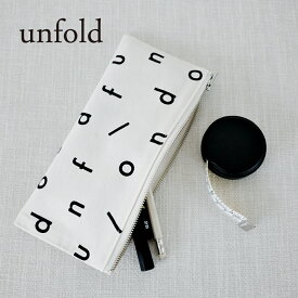 unfold logo pencil case アンフォールド ペンケース ポーチ レディース 韓国 韓国ブランド ファブリック コットン コスメポーチ 化粧ポーチ 大容量 通勤 通学 おしゃれ 日本 販売 Unfold ギフト プレゼント