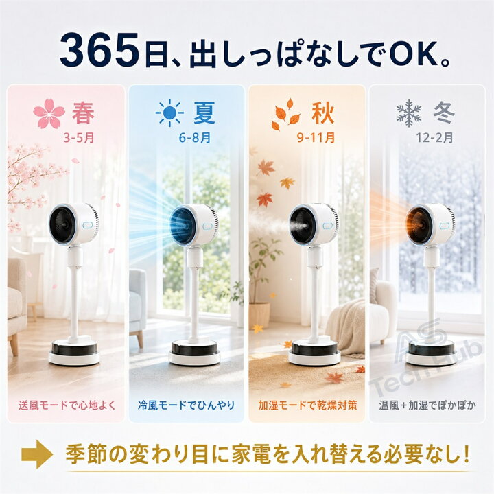 楽天市場】＼冷暖風・加湿・空気清浄／invitop 扇風機 冷暖対応 