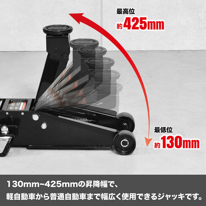 楽天市場】ジャッキ 2.5t ガレージジャッキ 油圧ジャッキ フロア 