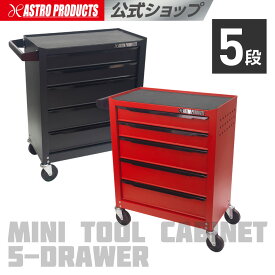 ミニキャビネット 5段 マットブラック RC193 / マットレッド RC192 | 工具キャビネット ツールキャビネット ロールキャビネット キャスター付き 黒 赤 ガレージ インテリア アストロプロダクツ