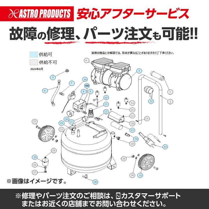 楽天市場】縦型 サイレントエアコンプレッサー 38L VSC033 