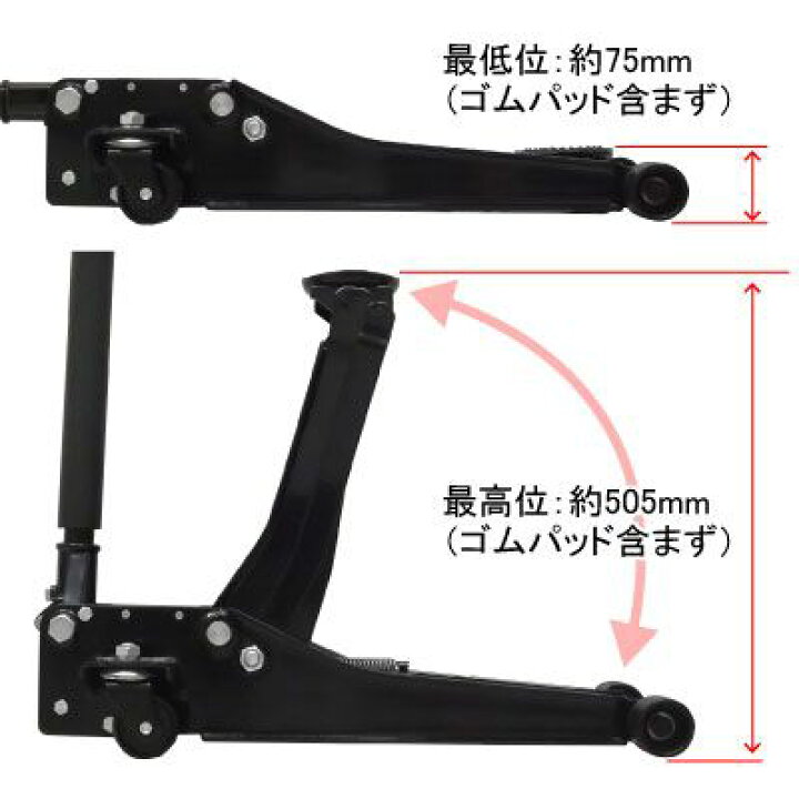 楽天市場】AP 2.0TON 超低床ガレージジャッキ GJ143 ｜ ジャッキ 油圧 