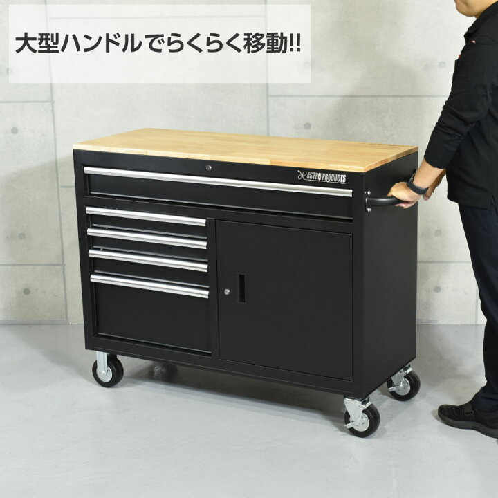 楽天市場】ワイドロールキャビネット 5段 ブラック WRC207 | 幅125cm 