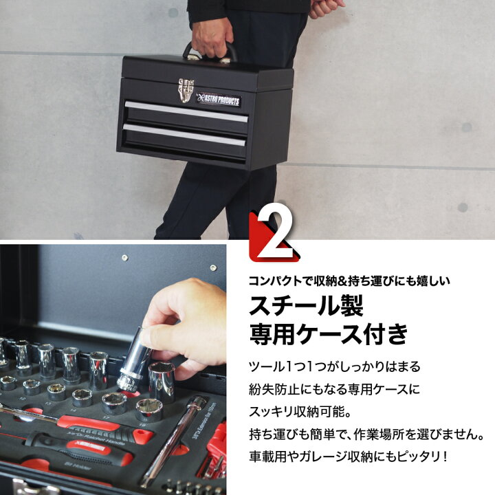 楽天市場】コンパクトツールセット ミリ（56点組）TS198 | 工具セット 