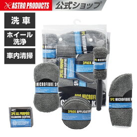 洗車用品セット (9点組) | 洗車ブラシ 洗車タオル 洗車スポンジ ホイールブラシ 洗車グローブ洗車セット クロス ポリッシュパッド アストロプロダクツ