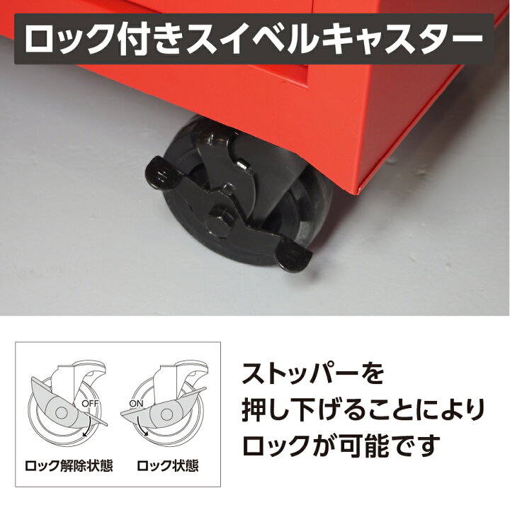 楽天市場】ロールキャビネット 7段 ブラック RC699D/レッド RC209D 