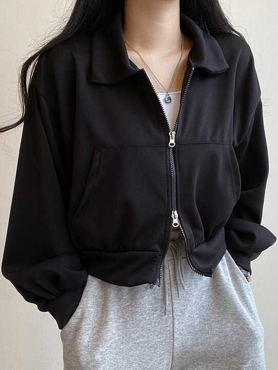 楽天市場】【メール便送料無料】襟付きジップアップジャケット  