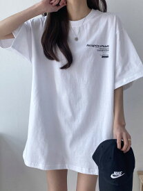 【クーポン利用で2025円】【メール便送料無料】Tシャツ半袖 オーバーサイズ Tシャツ半袖レディース Tシャツ半袖レディース ロゴ入り Tシャツワンピース 夏 Tシャツ半袖 オーバーサイズ tシャツ トップス 韓国ト