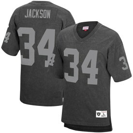 ミッチェル&ネス メンズ Tシャツ トップス Bo Jackson Los Angeles Raiders Mitchell & Ness Retired Player Name & Number Acid Wash Top Black