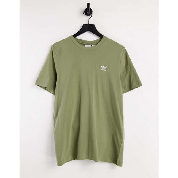 アディダスオリジナルス メンズ Tシャツ トップス adidas Originals essentials T-shirt in khaki  Green | asty