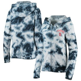 ニューエラ レディース パーカー・スウェットシャツ アウター St. Louis Cardinals New Era Women's TieDye Fleece FullZip Hoodie Navy