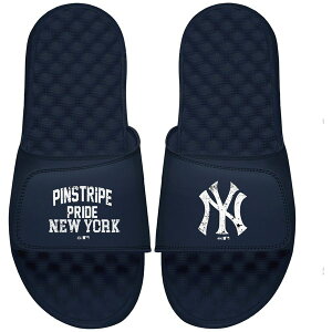 ACXCh Y T_ V[Y New York Yankees ISlide Pinstripe Logo Slide Sandals Navy