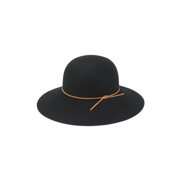 フェニックス レディース 至高 アクセサリー ヘアアクセサリー Black 全商品無料サイズ交換 Wool 1年保証 Round Floppy Crown Leather Hat