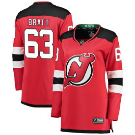 ファナティクス レディース ユニフォーム トップス Jesper Bratt New Jersey Devils Fanatics Branded Women's Home Breakaway Player Jersey Red