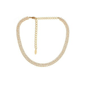 GeBJ fB[X lbNXE`[J[Ey_ggbv ANZT[ Double Row Sparkle 18K Gold Plated Choker Necklace Gold