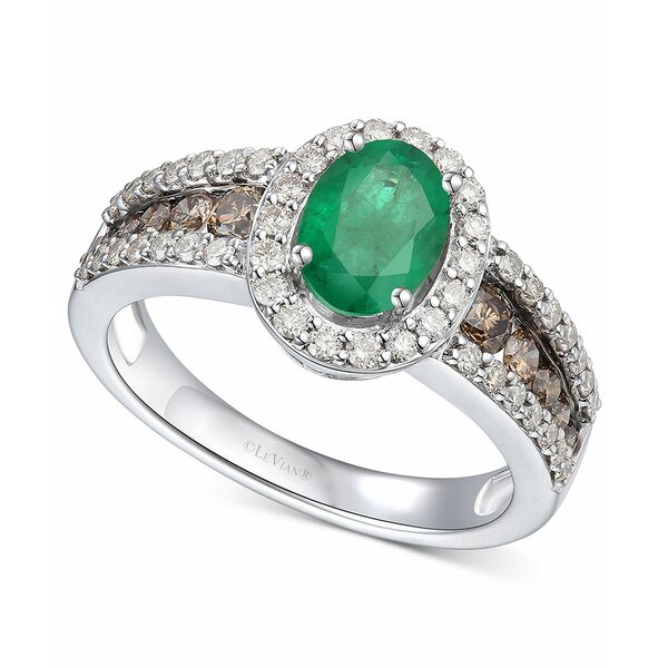 ルヴァン レディース リング アクセサリー Emerald (3 ct.  Diamond (7 ct. Ring in 14k White Gold Emerald