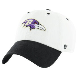 フォーティーセブン メンズ 帽子 アクセサリー Baltimore Ravens '47 Double Header Diamond Clean Up Adjustable Hat White/Black
