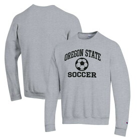 チャンピオン メンズ パーカー・スウェットシャツ アウター Oregon State Beavers Champion Soccer Icon Powerblend Pullover Sweatshirt Gray