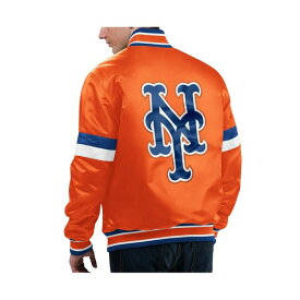 スターター レディース ジャケット＆ブルゾン アウター Men's Orange Distressed New York Mets Home Game Satin Full-Snap Varsity Jacket Orange