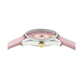 ヴェルサーチ レディース 腕時計 アクセサリー Women's Pink Grosgrain Strap Watch 36mm Stainless