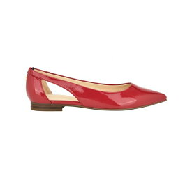 トミー ヒルフィガー レディース スニーカー シューズ Women's Velahi Pointy Toe Flat Ballet Shoes Red- Faux Patent Leather- PU