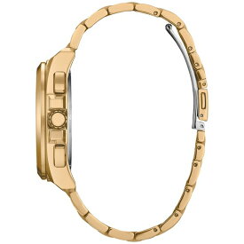 シチズン レディース 腕時計 アクセサリー Eco-Drive Men's Chronograph Classic Gold-Tone Stainless Steel Bracelet Watch 41mm Black