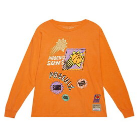 ミッチェル&ネス メンズ Tシャツ トップス Phoenix Suns Mitchell & Ness Hardwood Classics Sidewalk Sketch Long Sleeve TShirt Orange