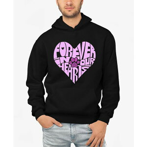 �G���G�[�|�b�v�A�[�g �����Y �p�[�J�[�E�X�E�F�b�g�V���c �A�E�^�[ Forever In Our Hearts - Men's Word Art Hooded Sweatshirt Black