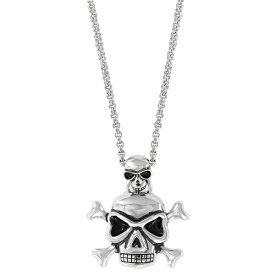 エフィー コレクション レディース ネックレス・チョーカー・ペンダントトップ アクセサリー EFFY&reg; Men's Skull & Crossbones 20" Pendant Necklace in Sterling Silver Sterling Silver