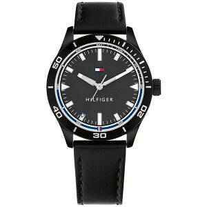 g~[ qtBK[ fB[X rv ANZT[ Men's Black Leather Strap Watch 38mm Blue