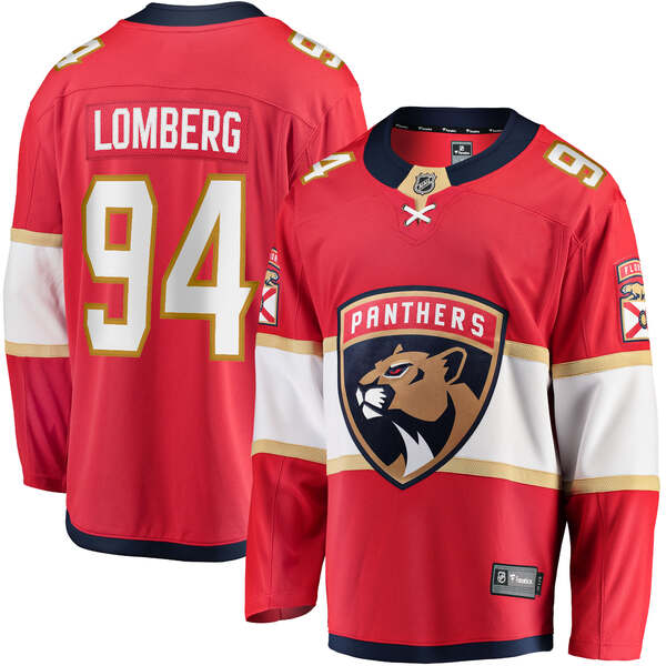 ファナティクス メンズ ユニフォーム トップス Ryan Lomberg Florida Panthers Fanatics Branded Home Breakaway Player Jersey Red