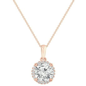 バッジェリーミシュカ レディース ネックレス・チョーカー・ペンダントトップ アクセサリー Certified Lab Grown Diamond Halo 18" Pendant Necklace (2 ct. t.w.) in 14k Gold Rose Gold